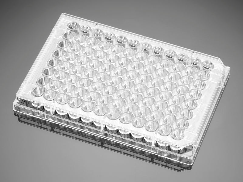 Corning Falcon 96-well Clear Flat Bottom Not Treated Cell Culture Microplate, with Lid, Individually Wrapped, Sterile, 50/Case