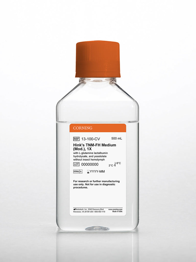 Corning 500 mL Hink's TNM-FH Medium [+] L-glutamine lactalbumin hydrolysate, and yeastolate, [-] insect hemolymph