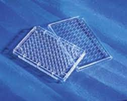 Corning Stripwell Polystyrene Flat Bottom 96 Well Plate Without Lid, High Binding Surface, 4 Cavity, Non-Sterile, Clear