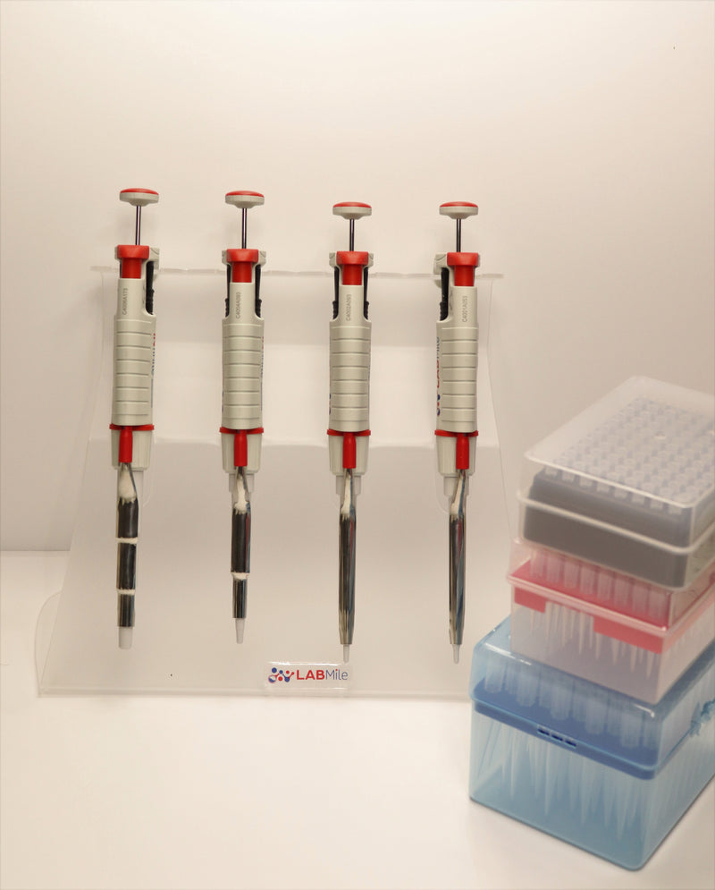 LabMile Scientific Infinite Kit B: 0.1-2ul / 2-20 ul / 20-200ul / 100-1000ul, Pipette Stand, Sample Tips